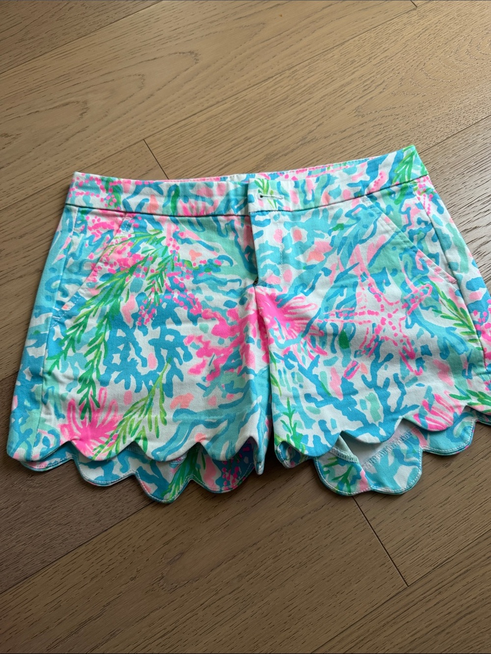 Lilly Pulitzer Pastel Coral Reef Scalloped Shorts - Multi
